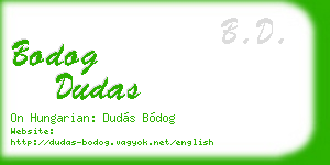 bodog dudas business card